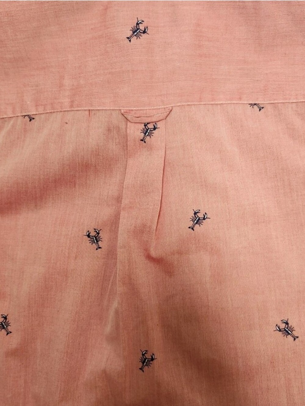 New Chaps Mens Large Lobster Print Short Sleeve Button Down Shirt Front Pocket - Picture 7 of 11